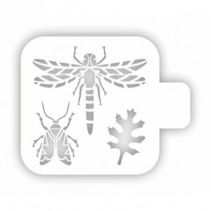 Трафарет Event Design МД9-20 "Стрекоза, мотылёк и лист", 9х9 см